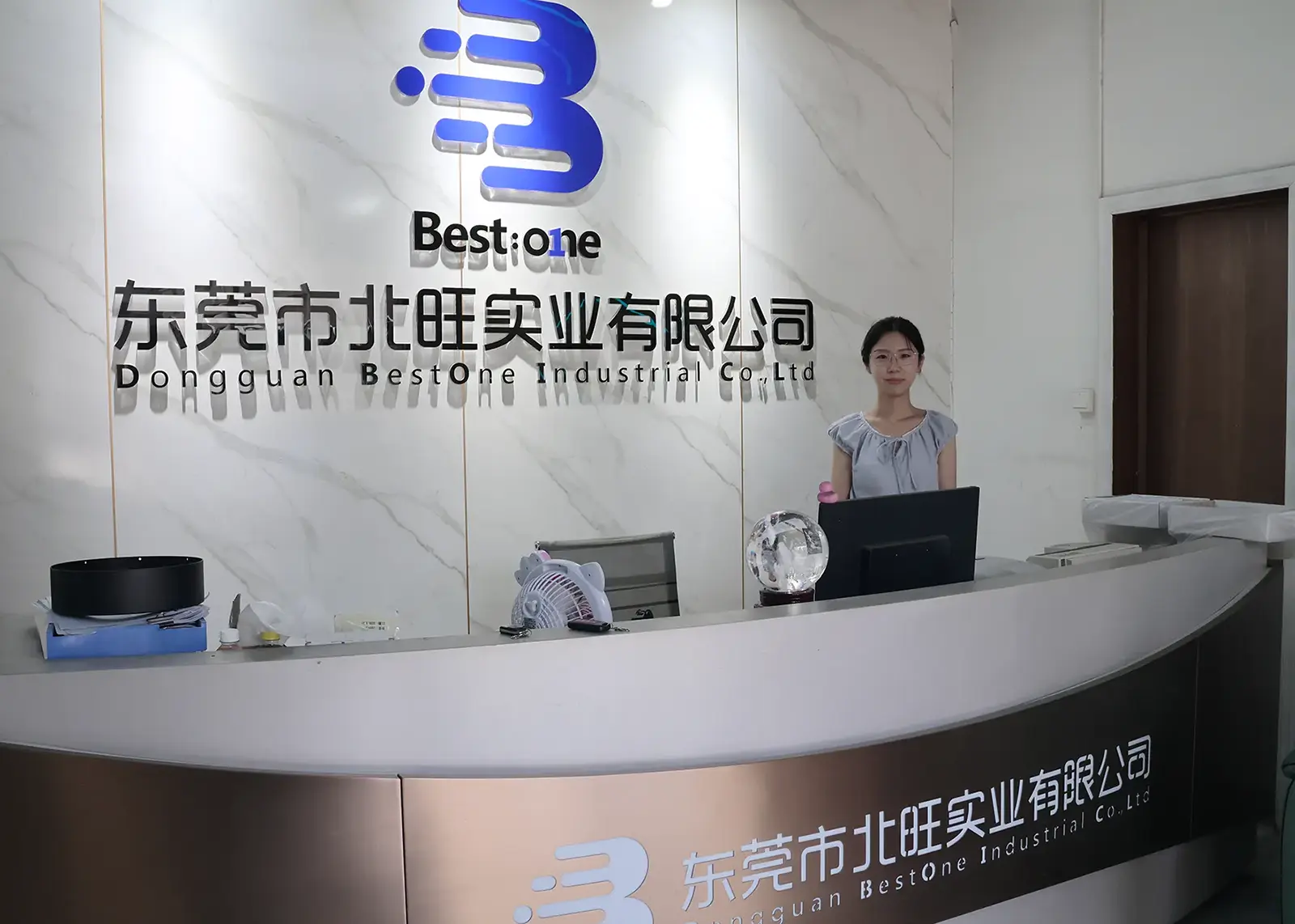 Reception desk at BW Sheet Metal, custom sheet metal fabrication factory