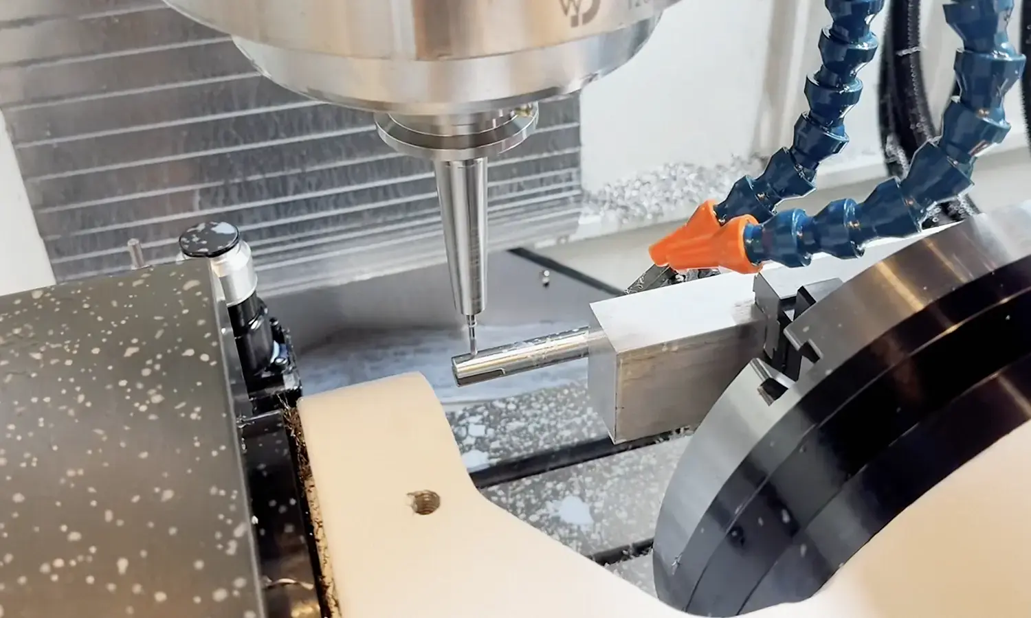 CNC lathe turning operation for high tolerance custom metal fabrication parts