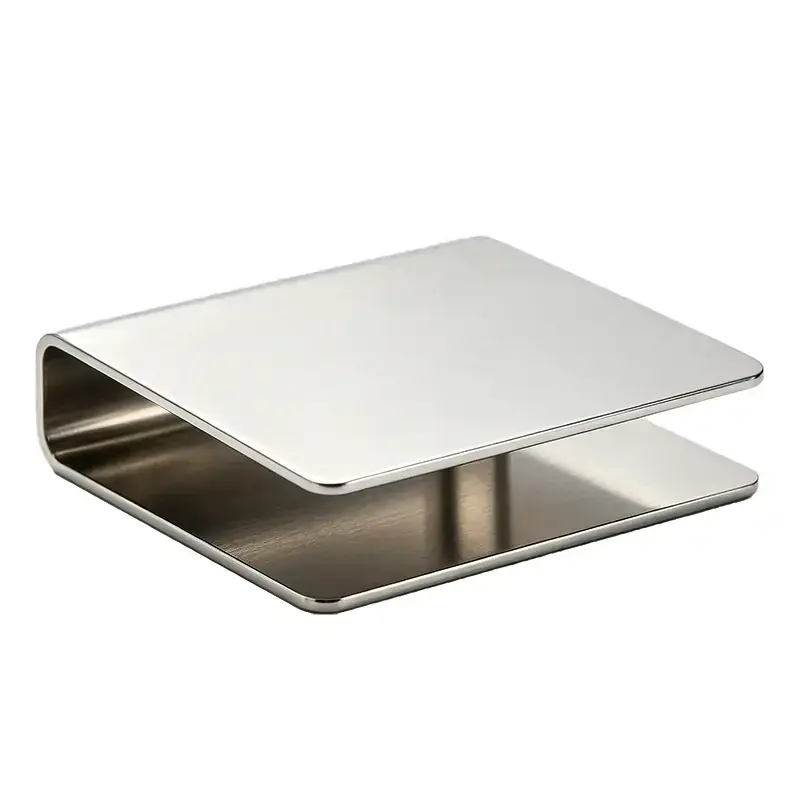 Mirror polished stainless steel U-shaped bent bracket with precision sheet metal bending finish