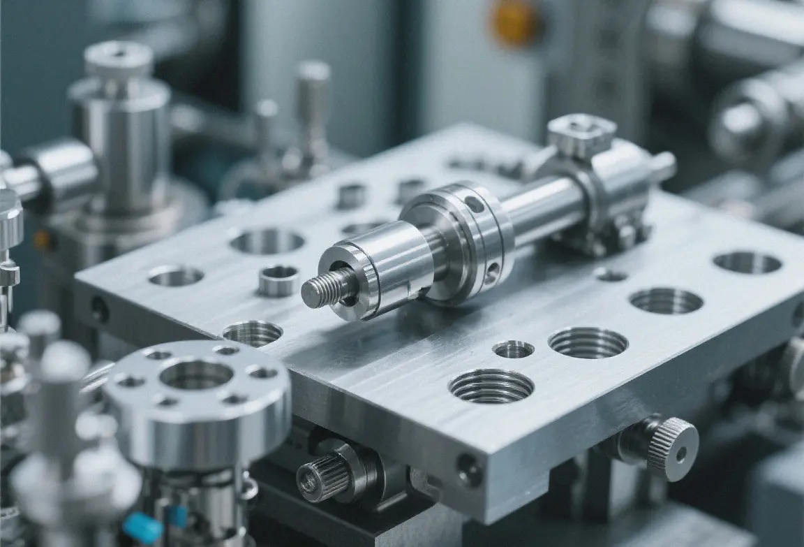 Tight tolerance CNC machined stainless steel manifold parts for pharmaceutical production and packaging processing machinery