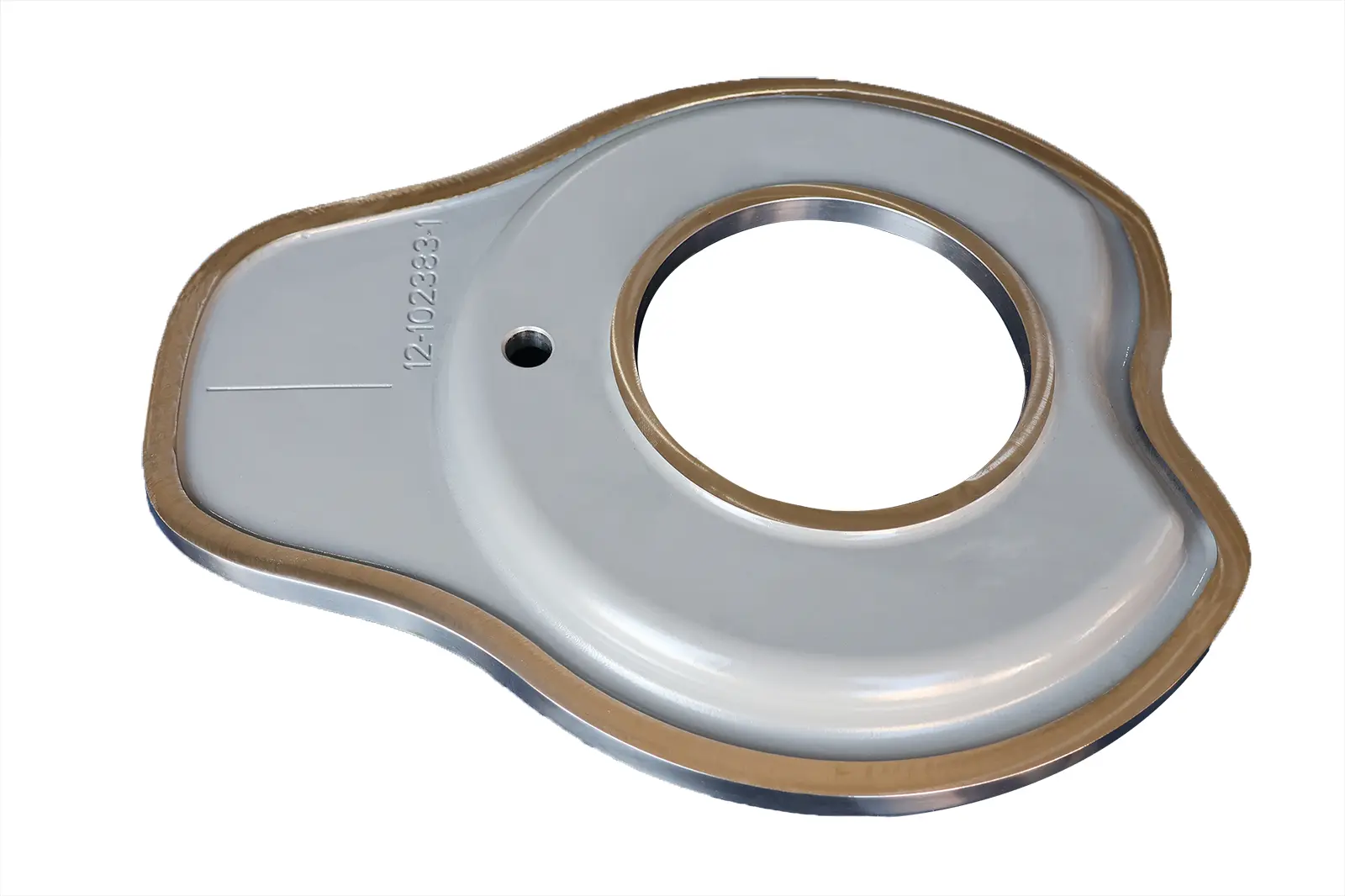 Custom CNC-machined alloy component with an irregular contour