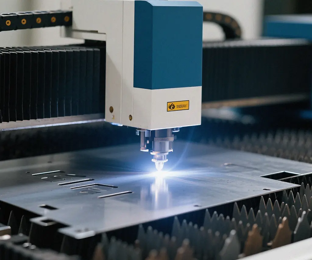 CNC fiber laser cutting process for custom sheet metal fabrication