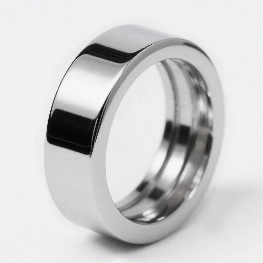 Electroplated metal ring with a polished finish
